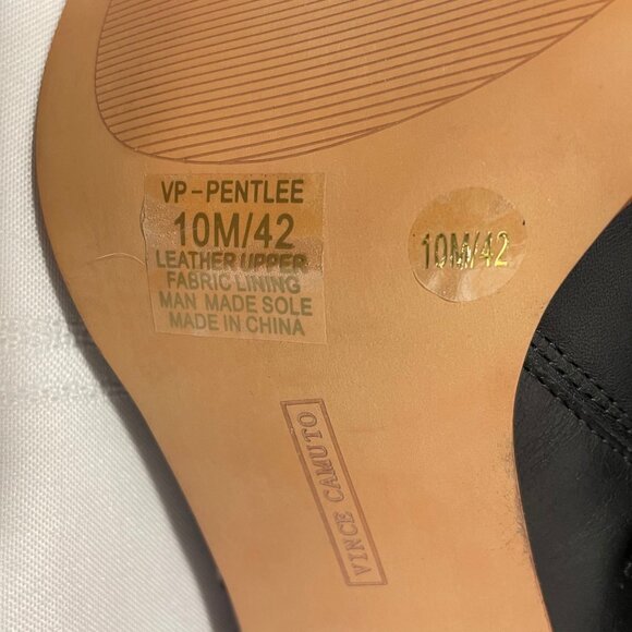 Vince Camuto Women's Pezlee Island Stiletto Black Leather Booties Size 10M - Picture 11 of 12